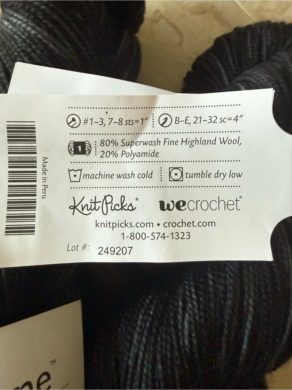 Hawthorne Fingering Weight Yarn - Black/Grey - Blackbird